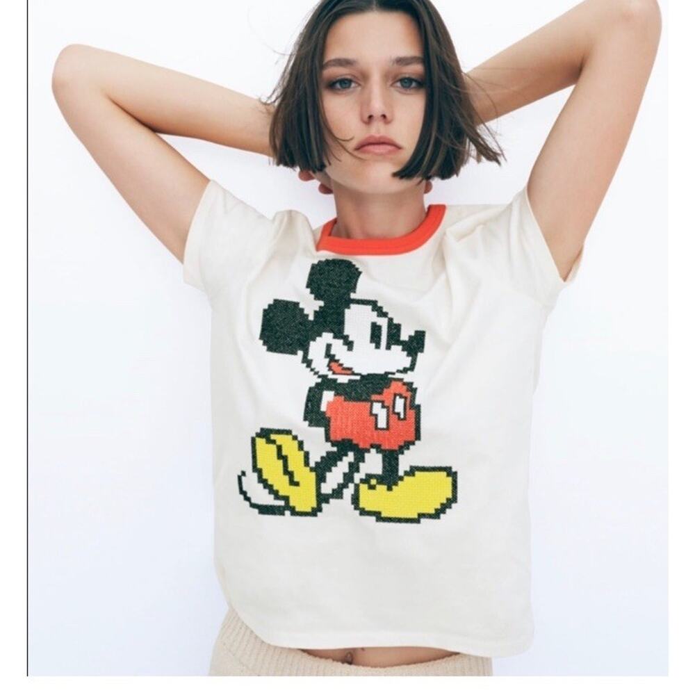 Zara x Disney Mickey Mouse t-shirt Beaded